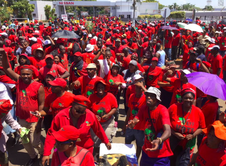 EFF warns Rosslyn companies during protest: Police won’t be able to protect you - demand a basic minimum wage of R12 500